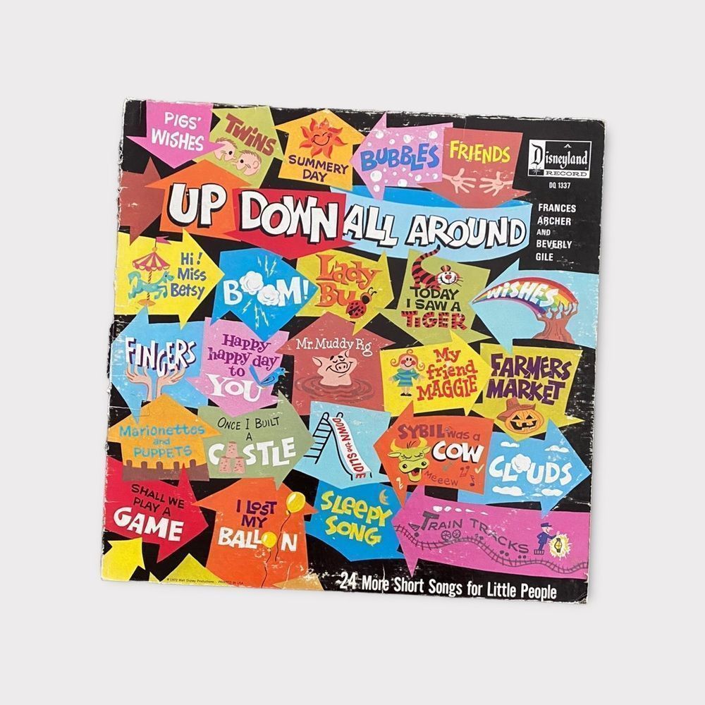 Vintage DISNEY VINYL RECORD  - Up down All Around